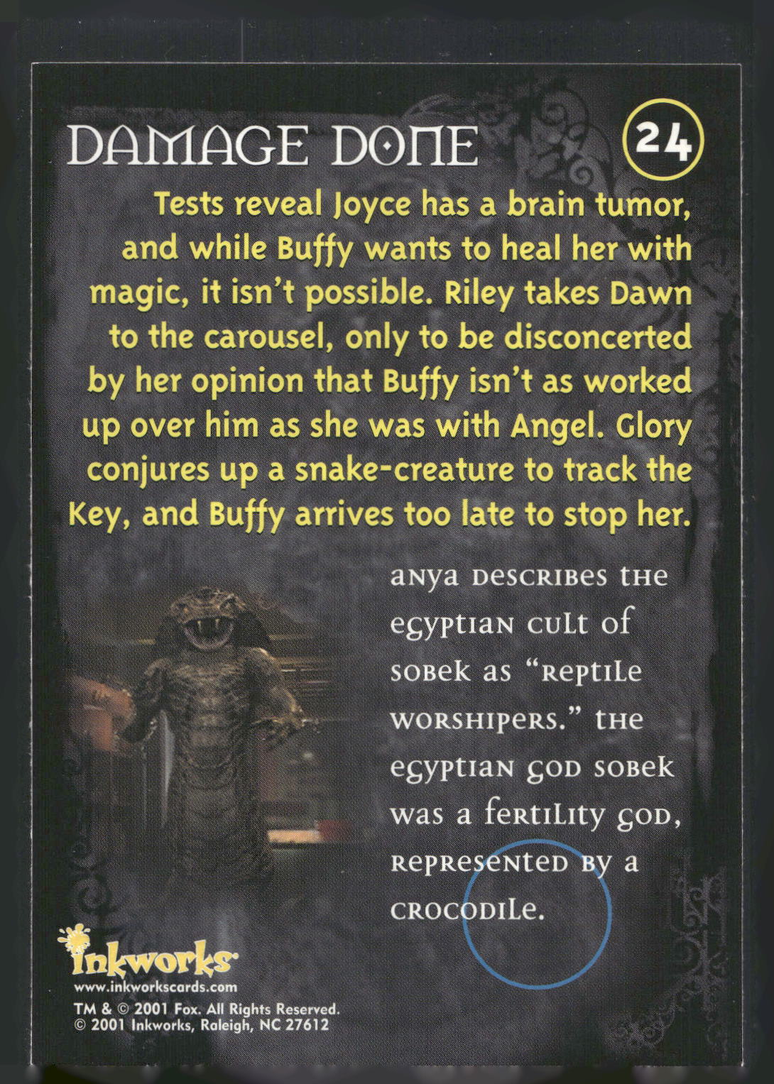 2001 Inkworks Buffy the Vampire Slayer Season 5 #24 Damage Done
