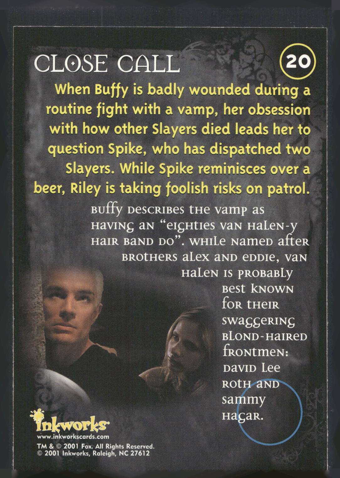 2001 Inkworks Buffy the Vampire Slayer Season 5 #20 Close Call