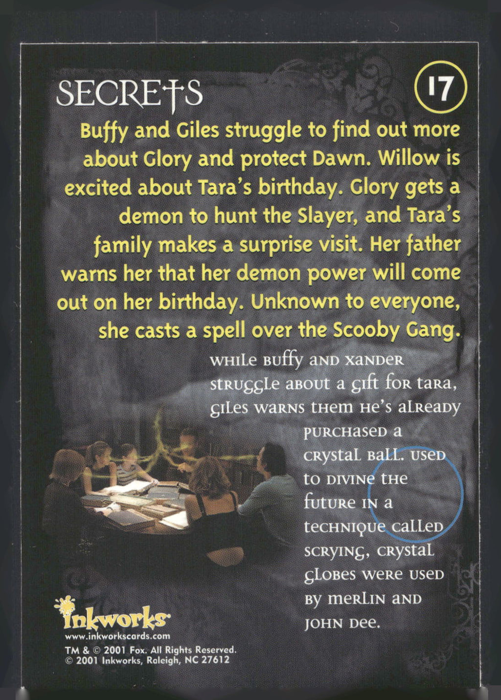 2001 Inkworks Buffy the Vampire Slayer Season 5 #17 Secrets