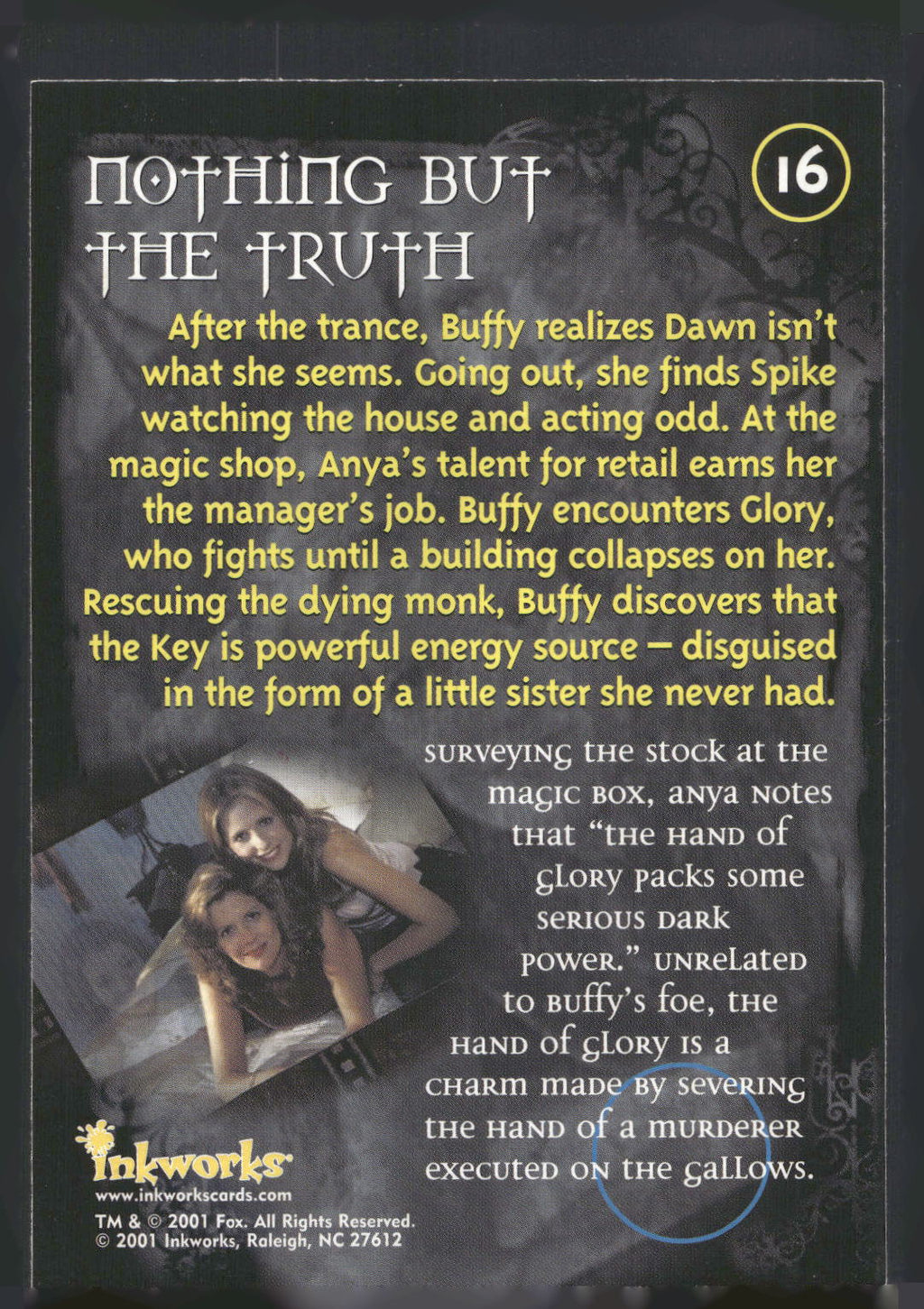 2001 Inkworks Buffy the Vampire Slayer Season 5 #16 Nothing But the Truth