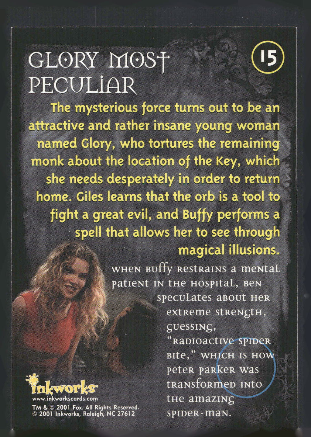 2001 Inkworks Buffy the Vampire Slayer Season 5 #15 Glory Most Peculiar