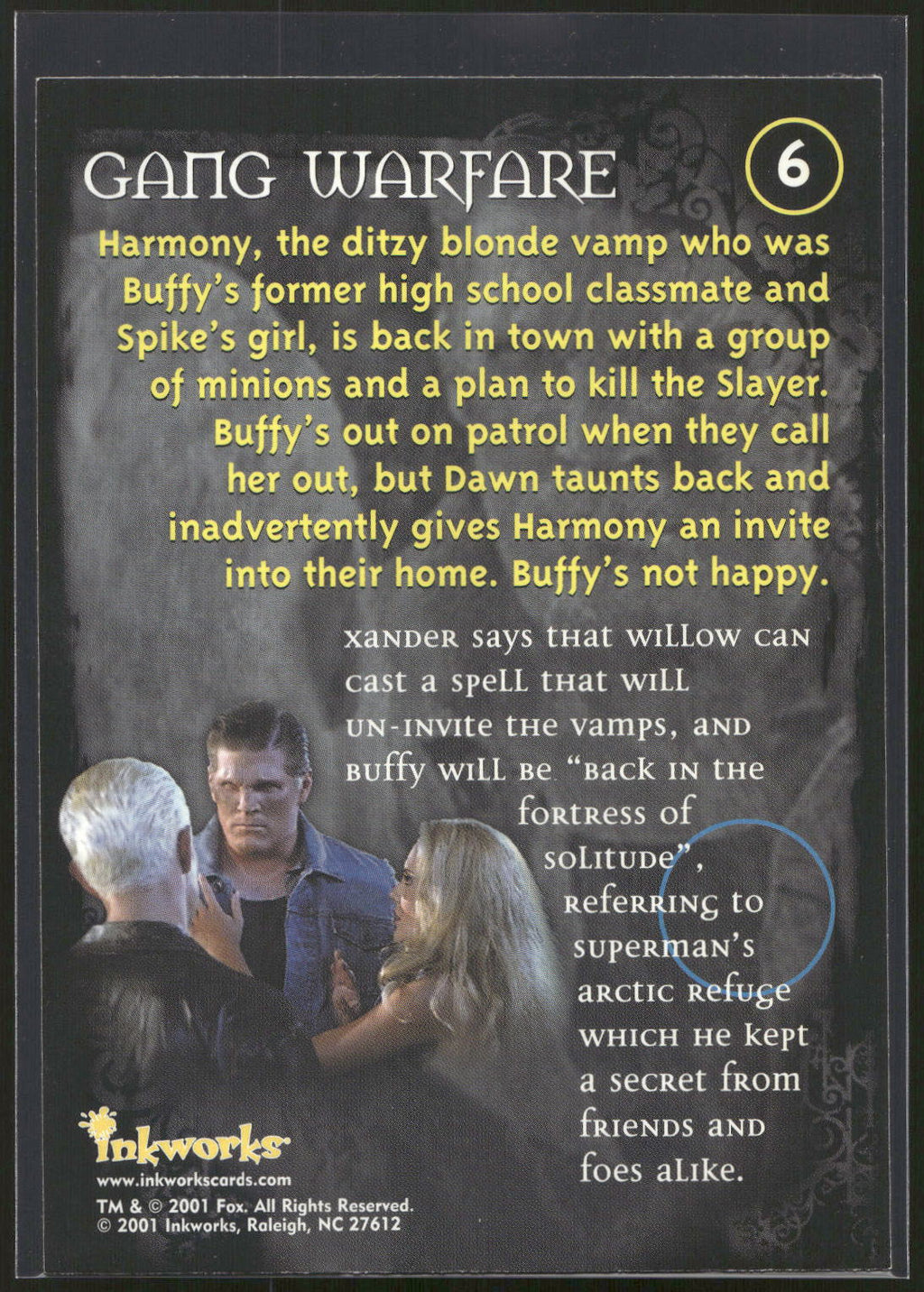 2001 Inkworks Buffy the Vampire Slayer Season 5 #6 Gang Warfare