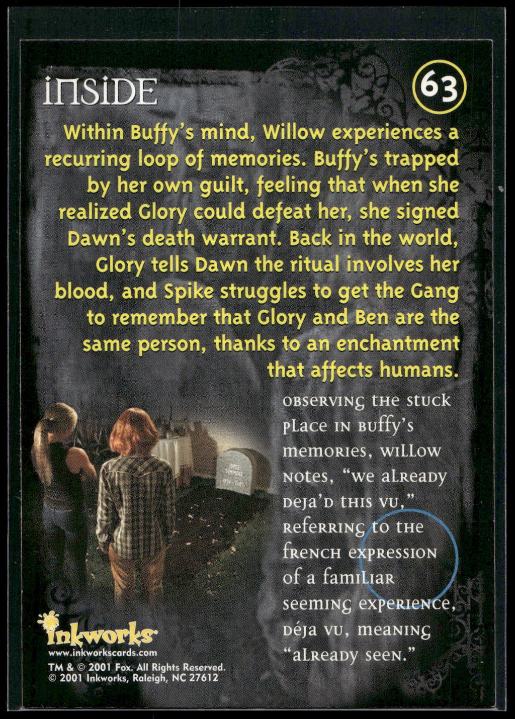 2001 Inkworks Buffy the Vampire Slayer Season 5 #63 Inside