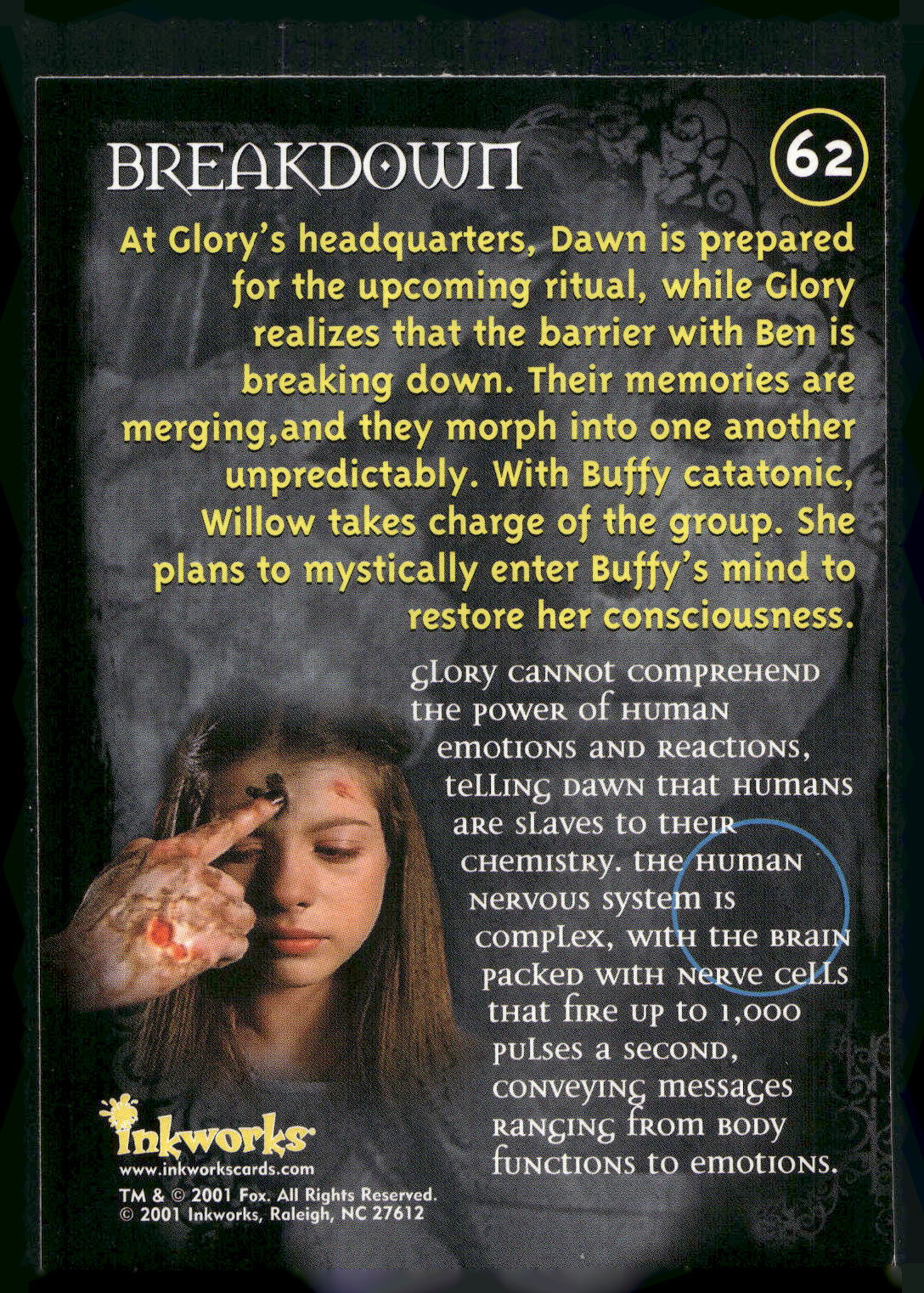 2001 Inkworks Buffy the Vampire Slayer Season 5 #62 Breakdown