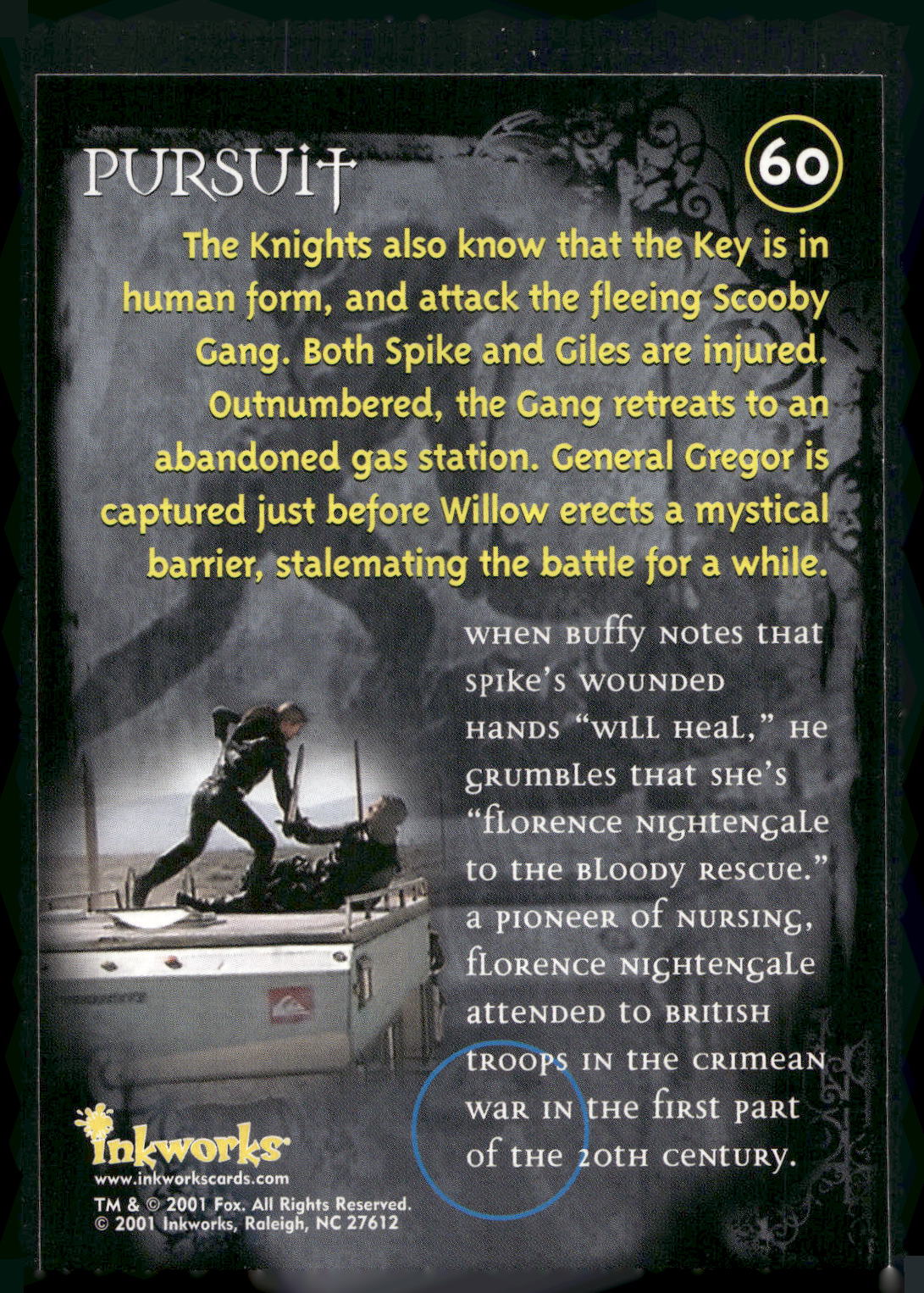 2001 Inkworks Buffy the Vampire Slayer Season 5 #60 Pursuit
