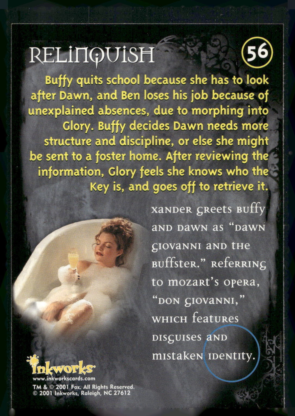 2001 Inkworks Buffy the Vampire Slayer Season 5 #56 Relinquish
