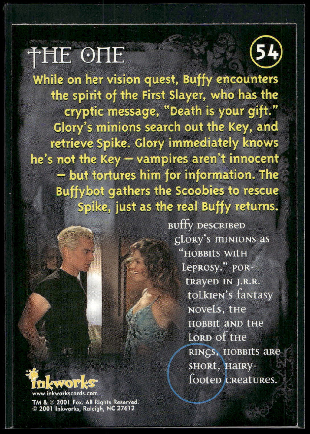 2001 Inkworks Buffy the Vampire Slayer Season 5 #54 The One