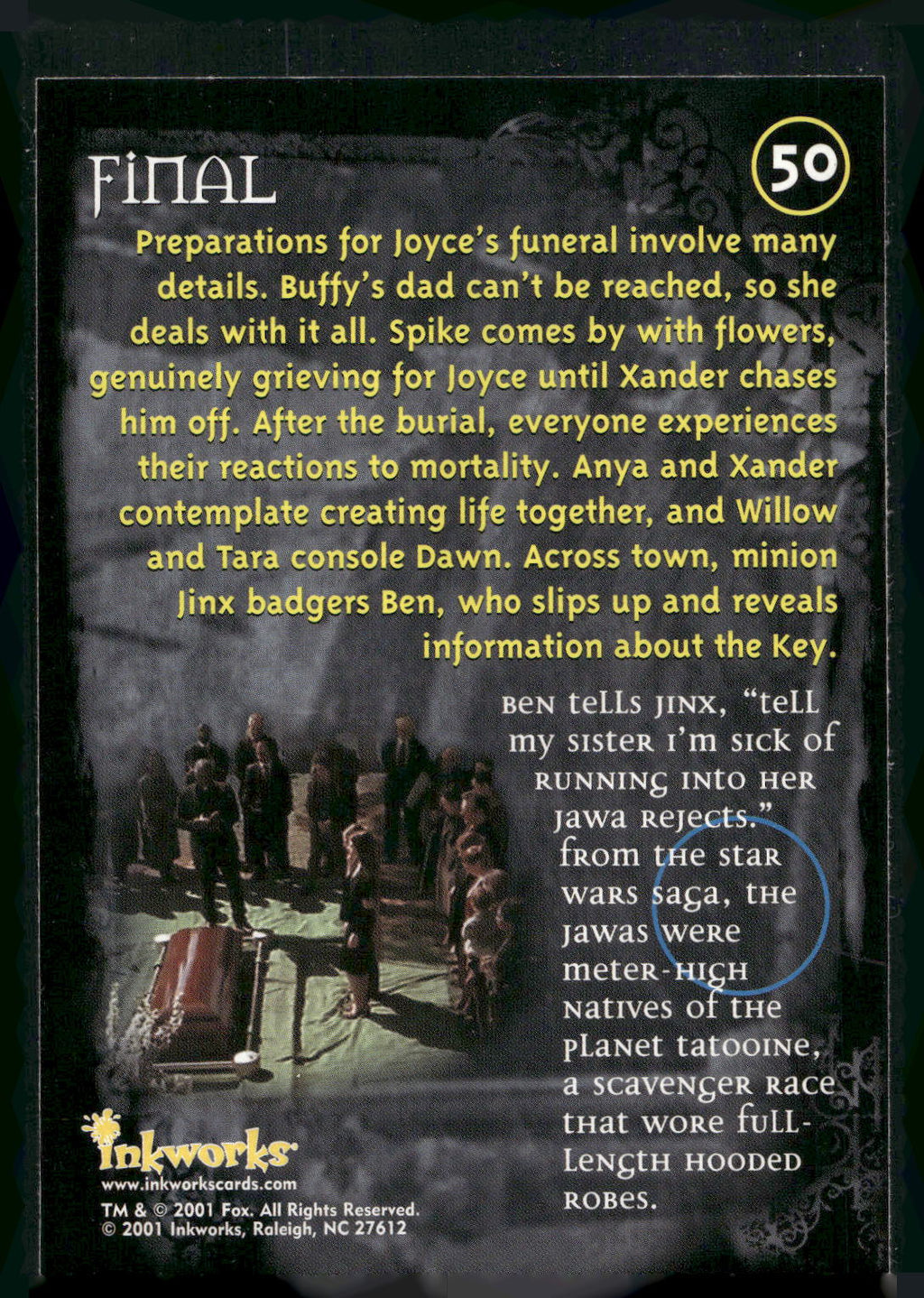 2001 Inkworks Buffy the Vampire Slayer Season 5 #50 Final