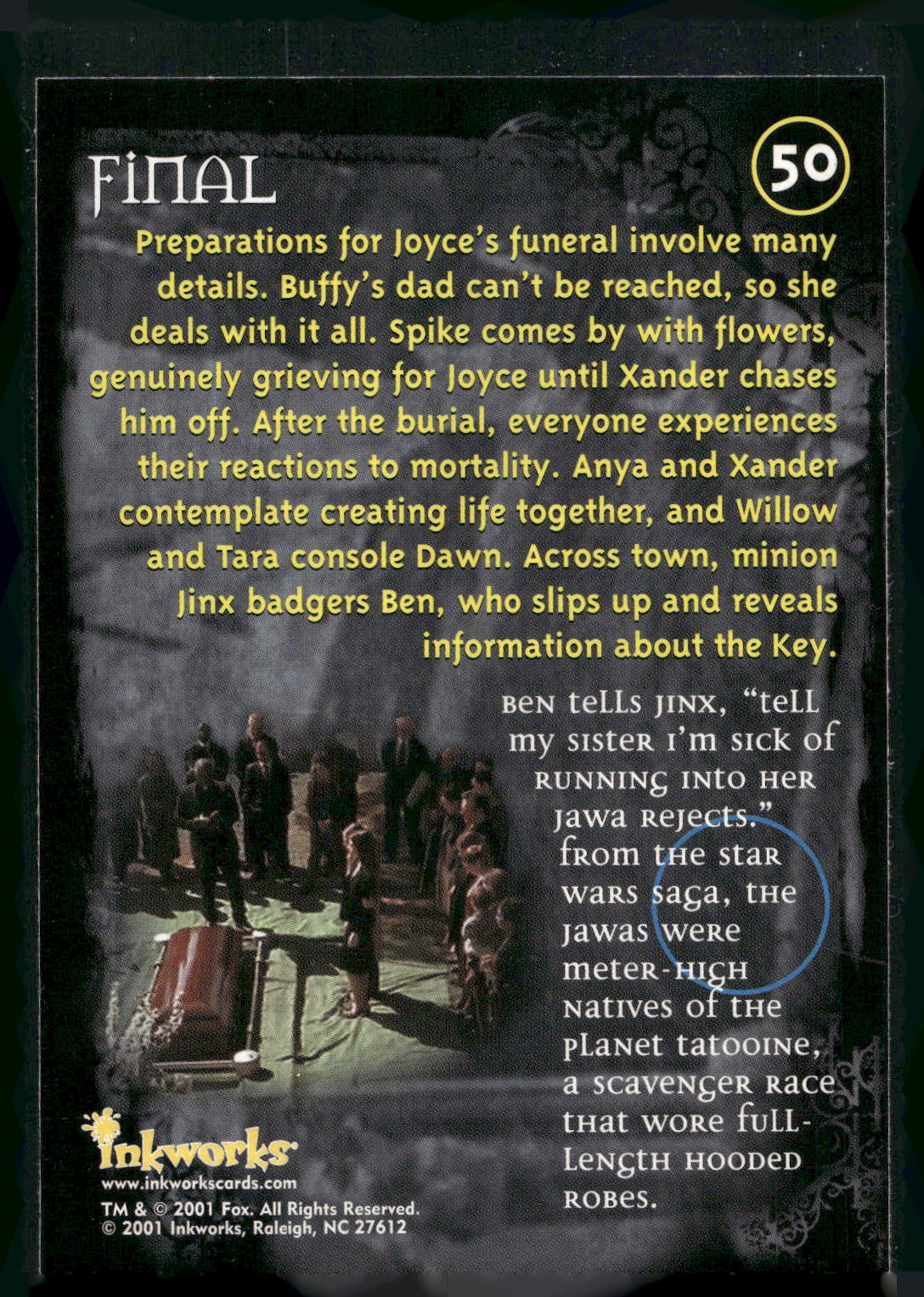 2001 Inkworks Buffy the Vampire Slayer Season 5 #50 Final