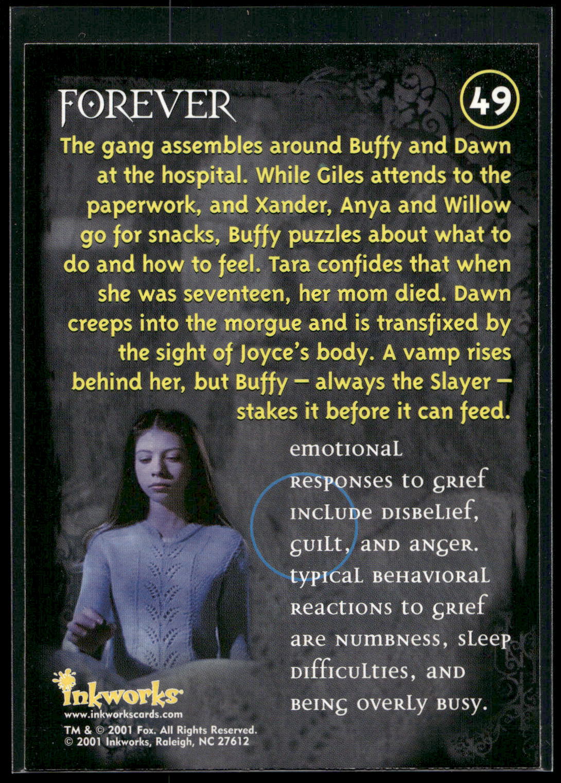 2001 Inkworks Buffy the Vampire Slayer Season 5 #49 Forever