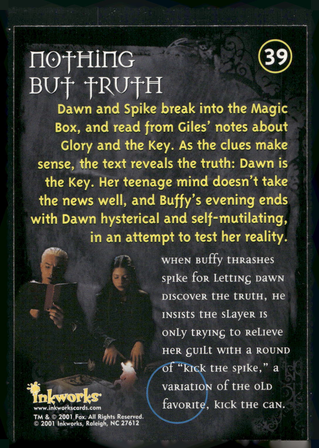 2001 Inkworks Buffy the Vampire Slayer Season 5 #39 Nothing But Truth