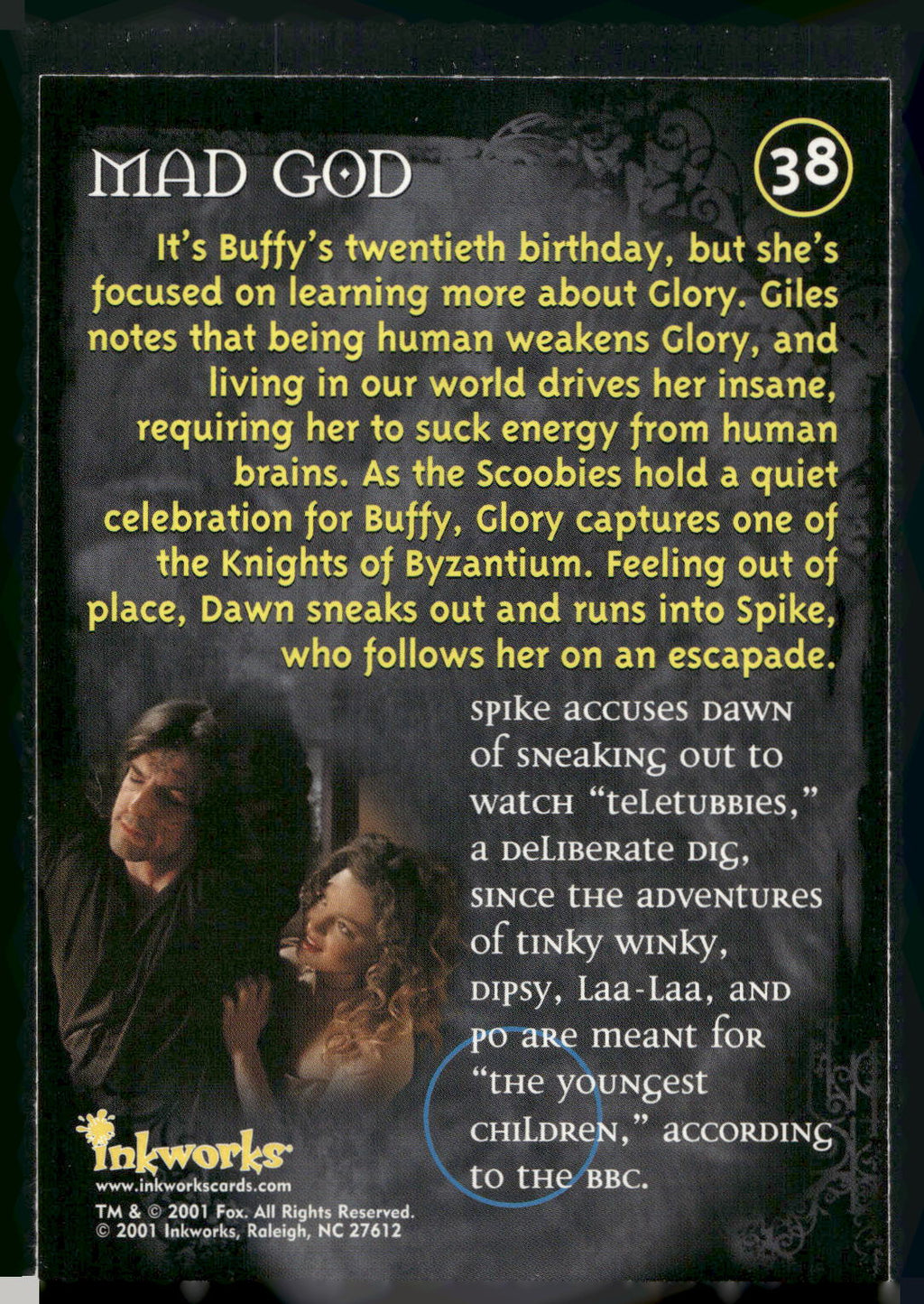 2001 Inkworks Buffy the Vampire Slayer Season 5 #38 Mad God