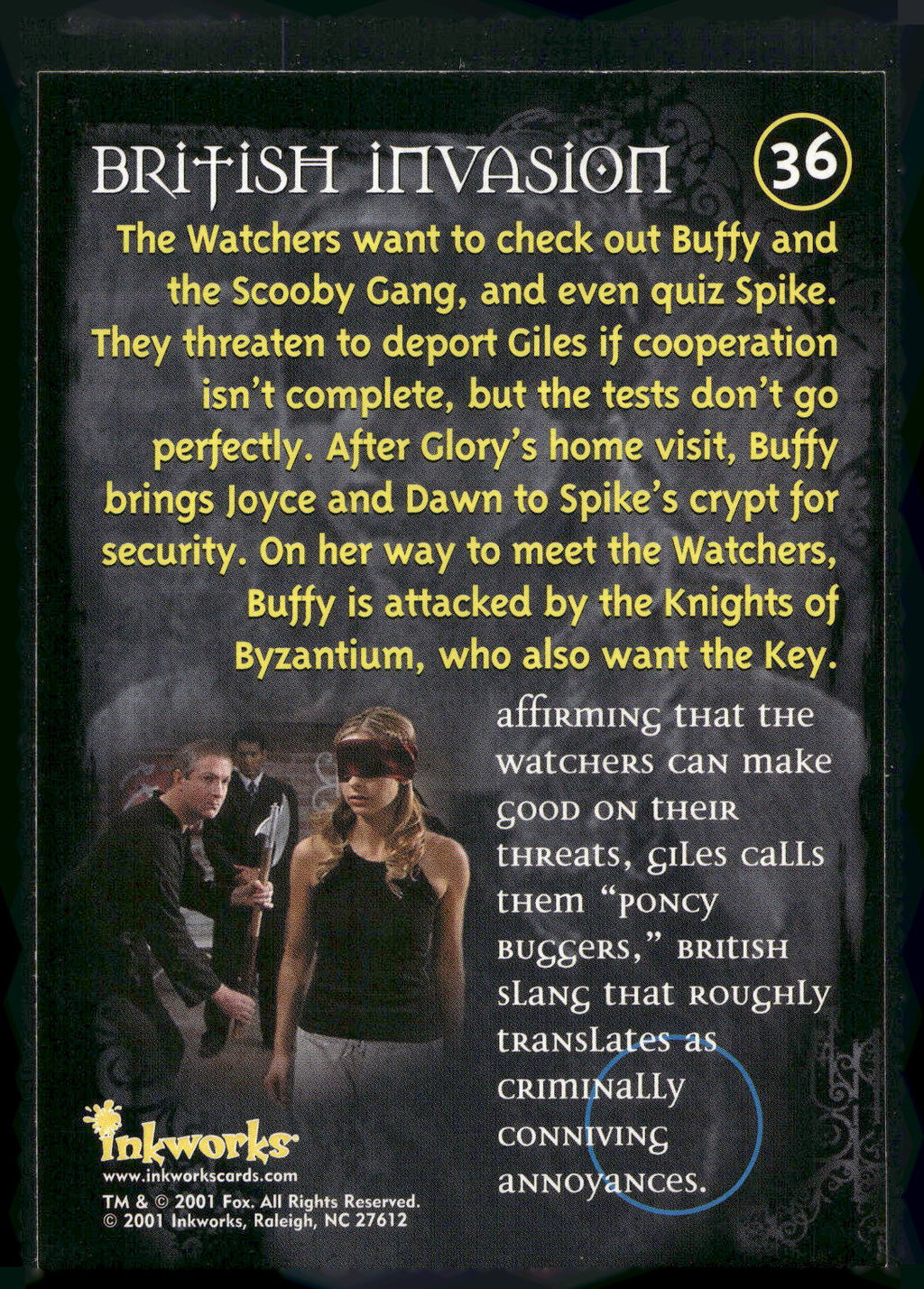 2001 Inkworks Buffy the Vampire Slayer Season 5 #36 British Invasion