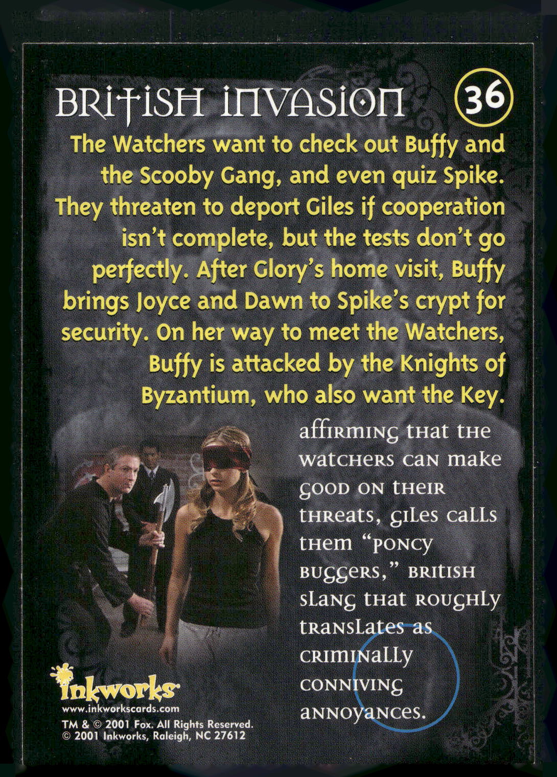 2001 Inkworks Buffy the Vampire Slayer Season 5 #36 British Invasion