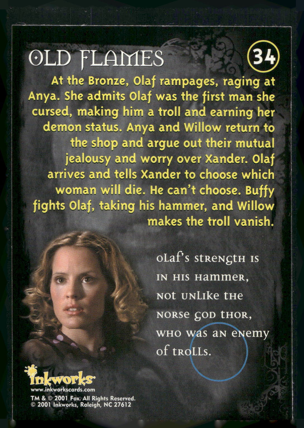 2001 Inkworks Buffy the Vampire Slayer Season 5 #34 Old Flames