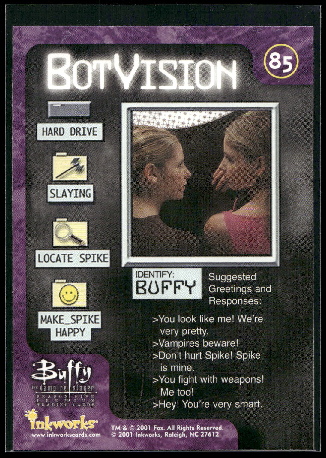 2001 Inkworks Buffy the Vampire Slayer Season 5 #85 Buffy