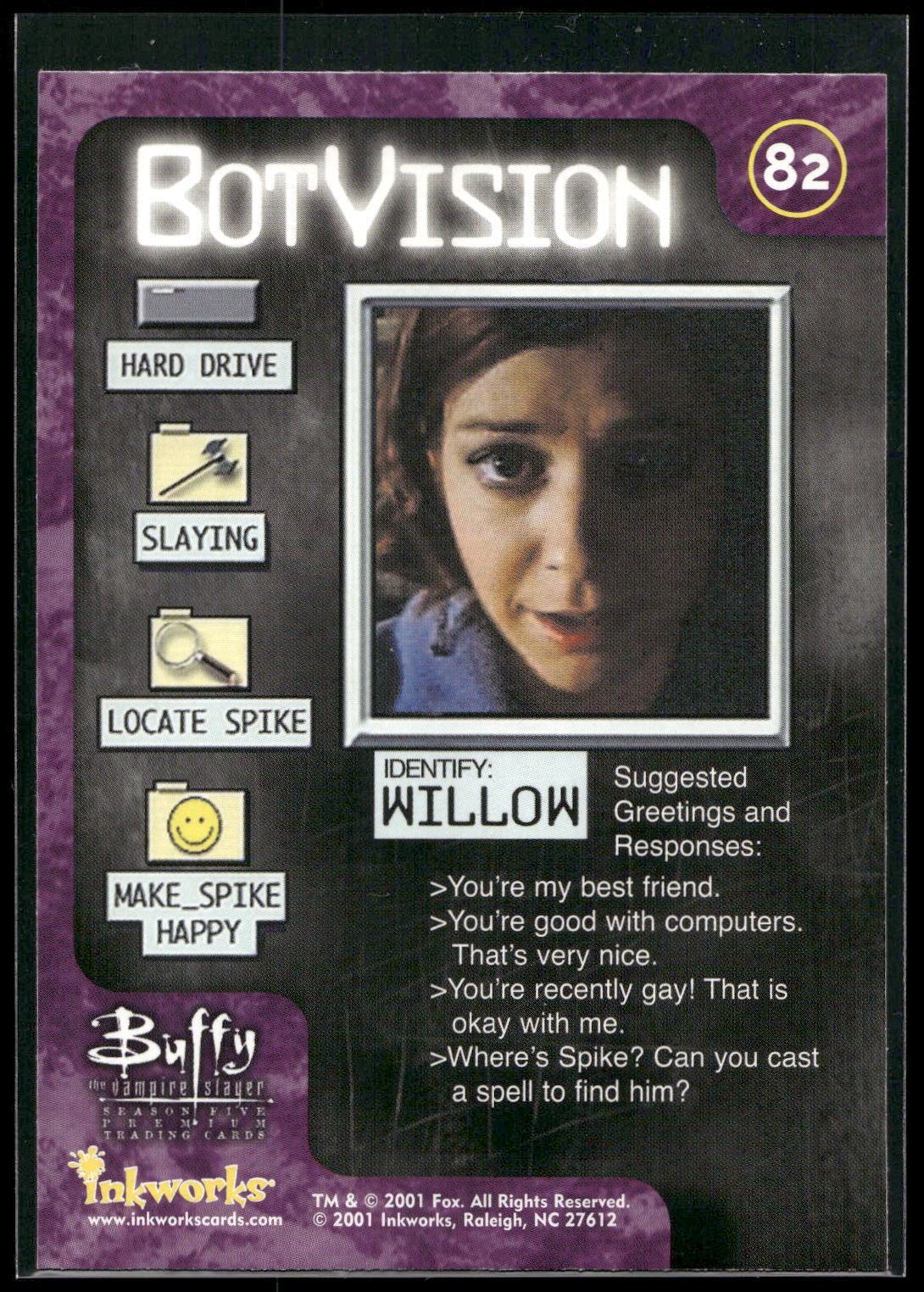 2001 Inkworks Buffy the Vampire Slayer Season 5 #82 Willow