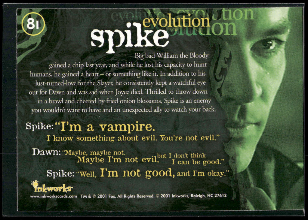 2001 Inkworks Buffy the Vampire Slayer Season 5 #81 Spike