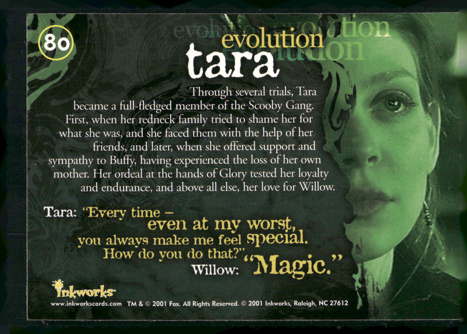 2001 Inkworks Buffy the Vampire Slayer Season 5 #80 Tara