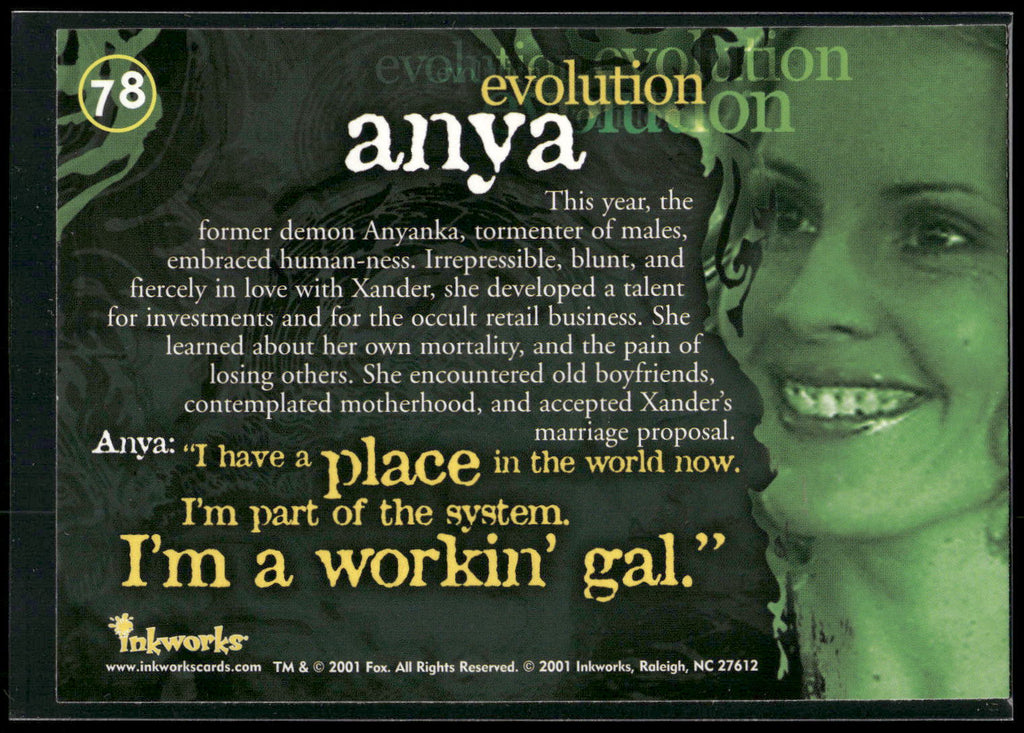 2001 Inkworks Buffy the Vampire Slayer Season 5 #78 Anya