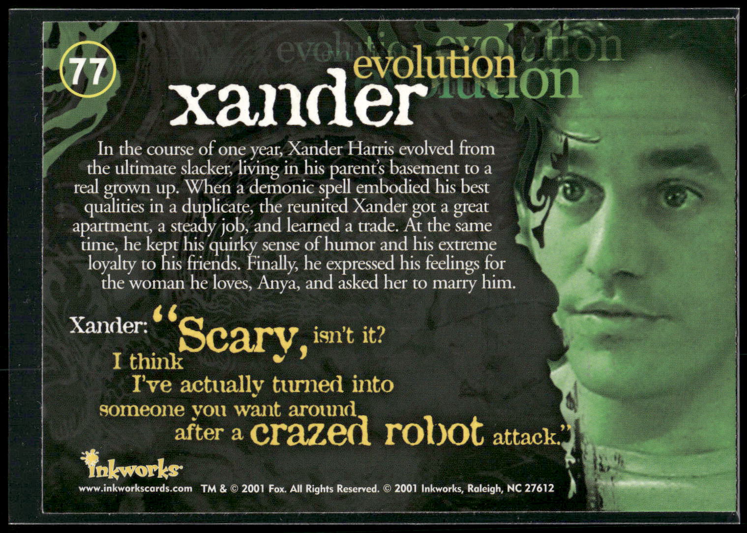 2001 Inkworks Buffy the Vampire Slayer Season 5 #77 Xander