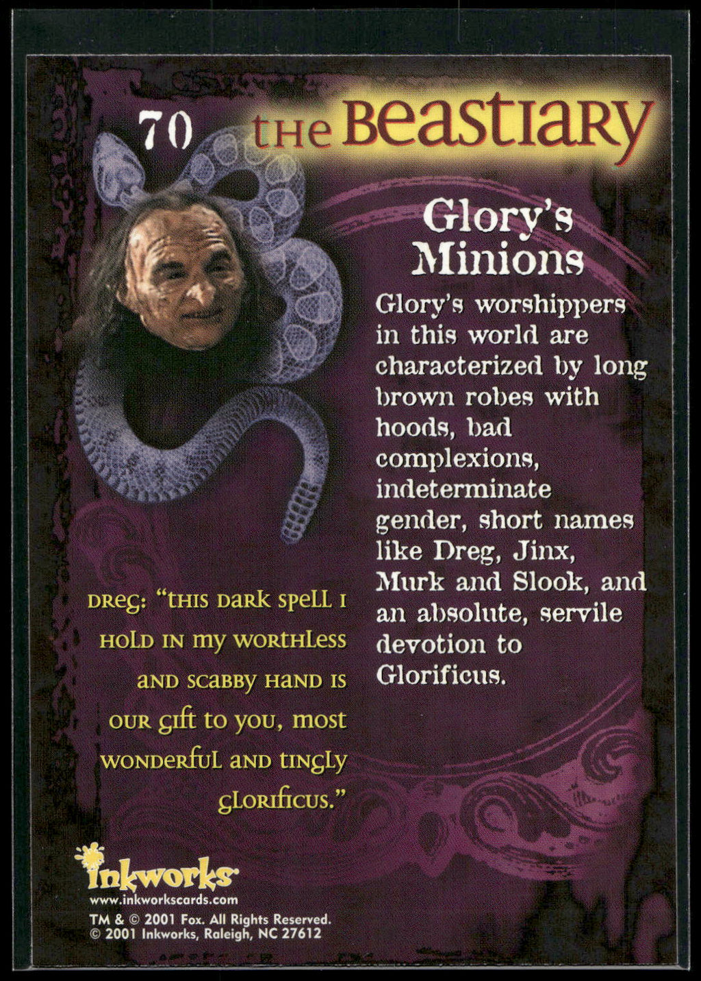 2001 Inkworks Buffy the Vampire Slayer Season 5 #70 Glory's Minions