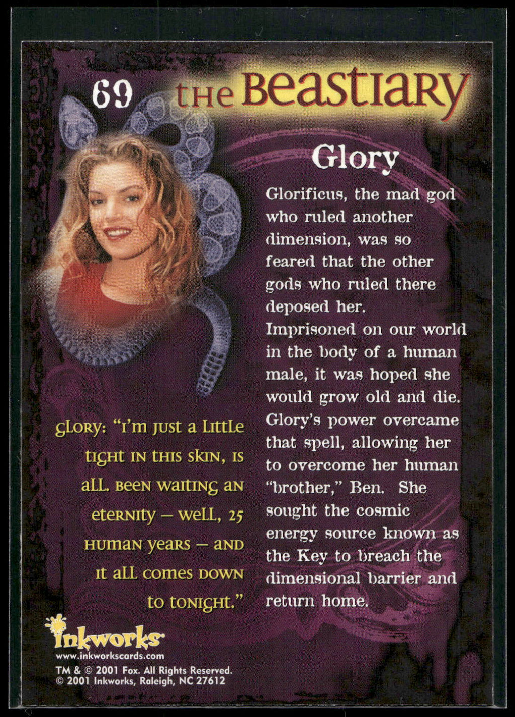 2001 Inkworks Buffy the Vampire Slayer Season 5 #69 Glory