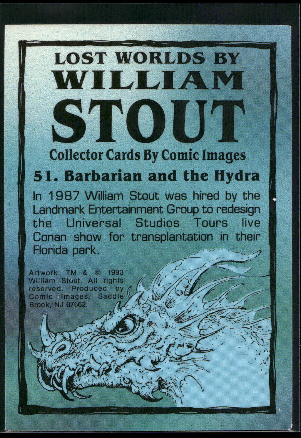 1993 Comic Images William Stout Series 1 #51 Barbarian and the Hydra