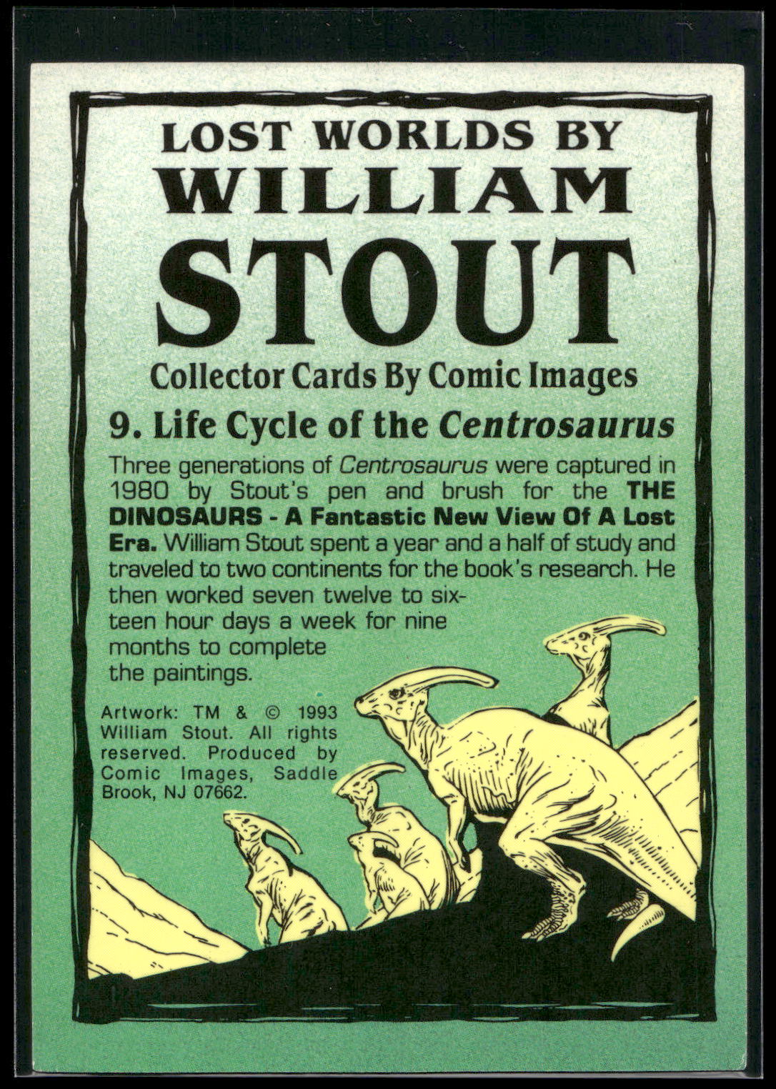 1993 Comic Images William Stout Series 1 #9 Life Cycle of the Centrosaurus