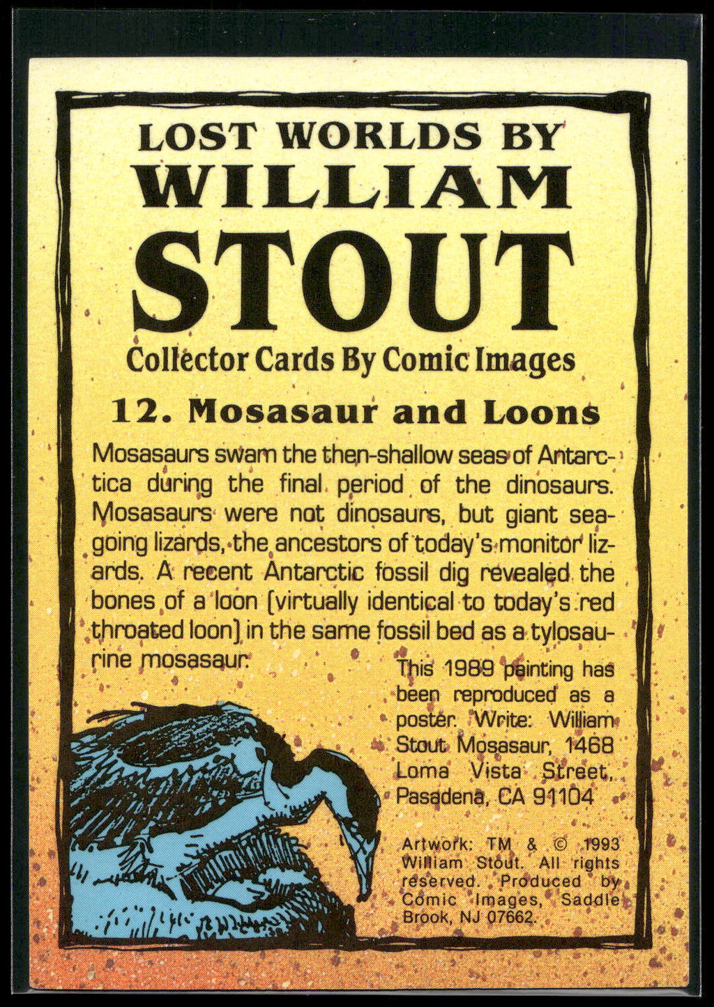 1993 Comic Images William Stout Series 1 #12 Mosasaur and Loons