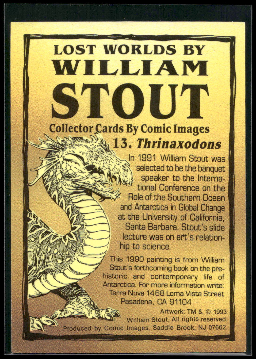 1993 Comic Images William Stout Series 1 #13 Thrinaxodons