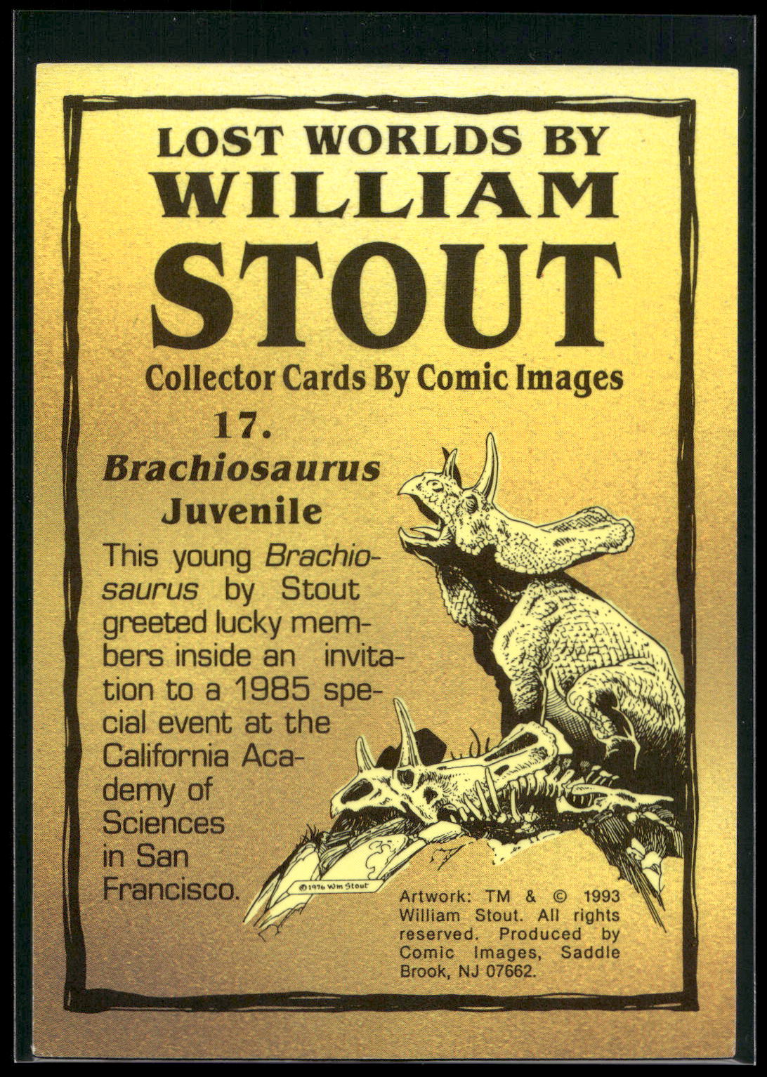 1993 Comic Images William Stout Series 1 #17 Brachiosaurus Juvenile