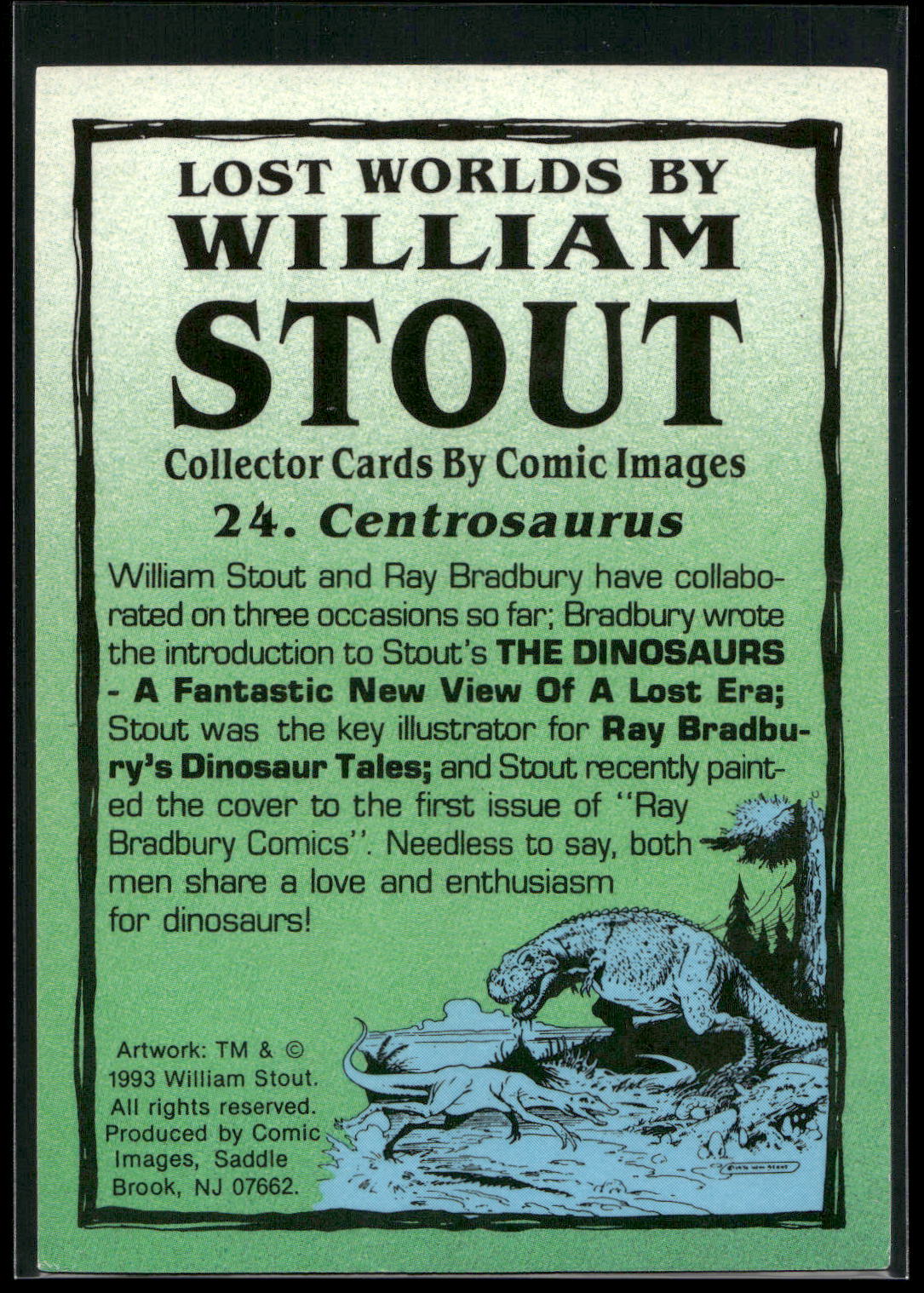 1993 Comic Images William Stout Series 1 #24 Centrosaurus