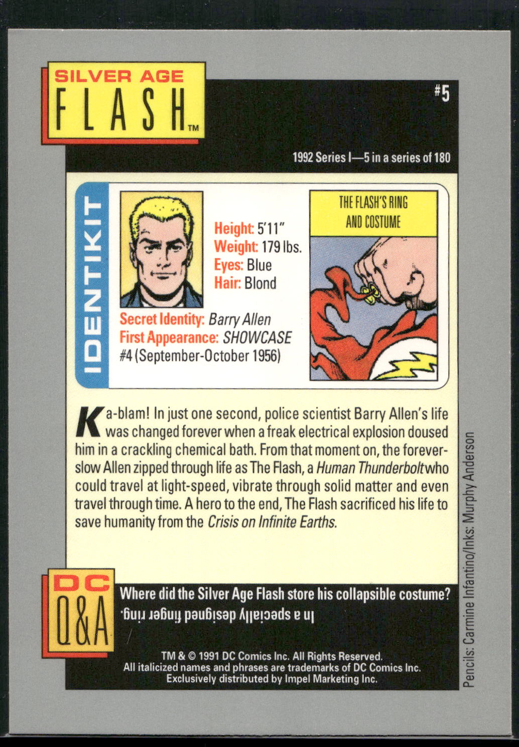 1992 Impel DC Cosmic #5 Flash