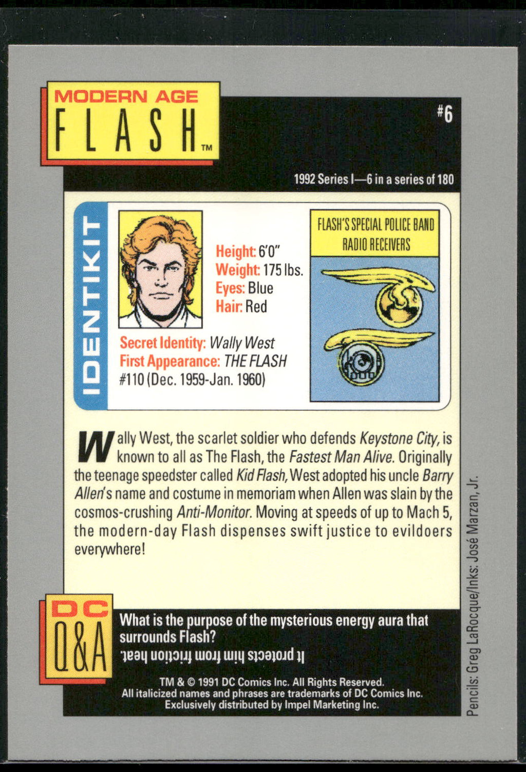 1992 Impel DC Cosmic #6 Flash