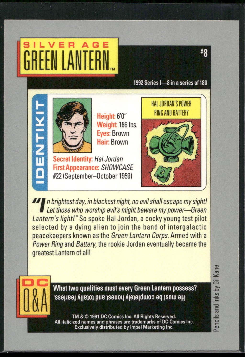 1992 Impel DC Cosmic #8 Green Lantern