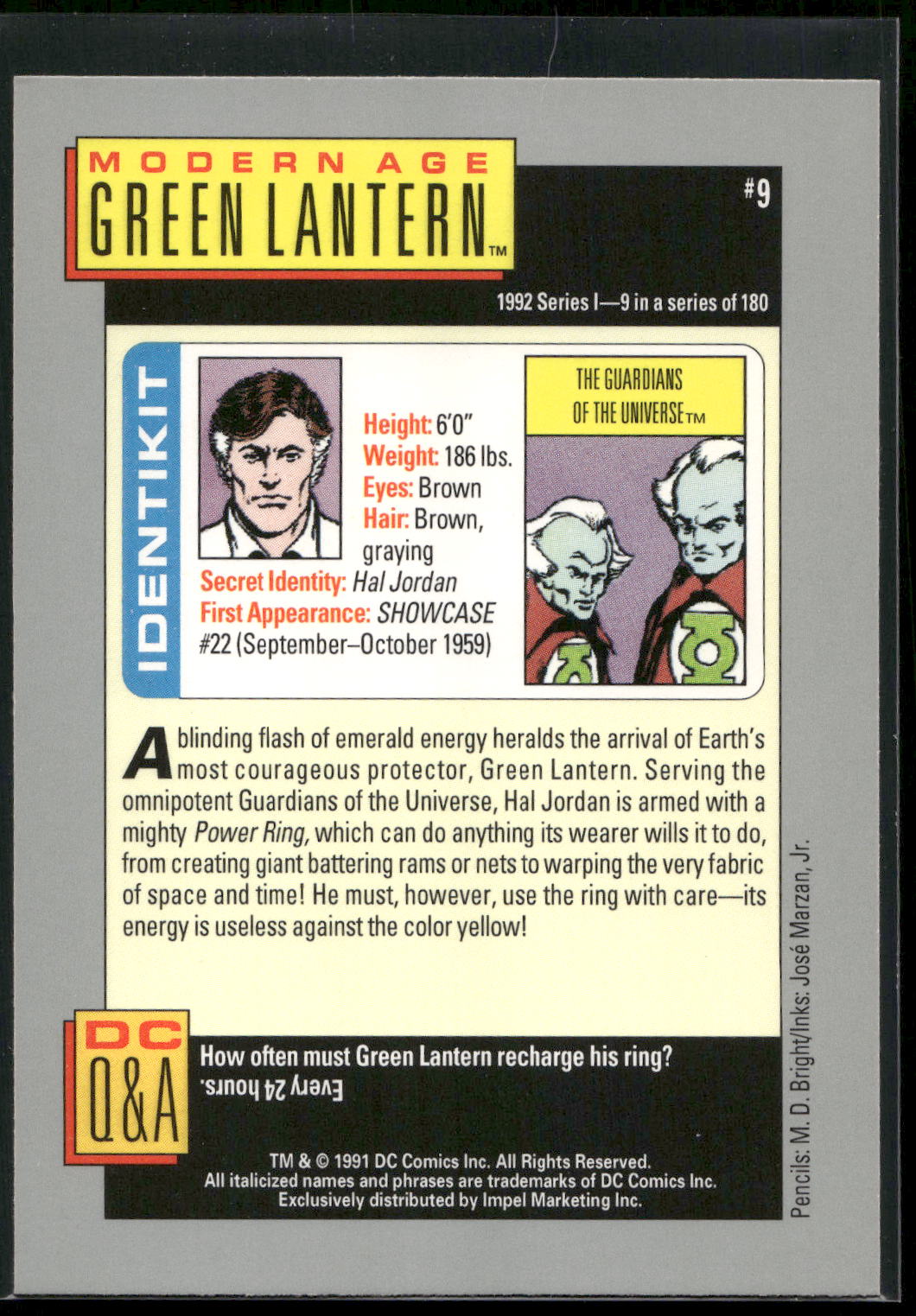 1992 Impel DC Cosmic #9 Green Lantern