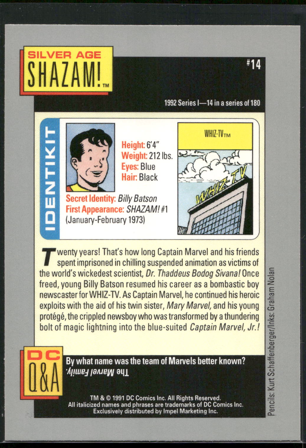 1992 Impel DC Cosmic #14 Shazam!