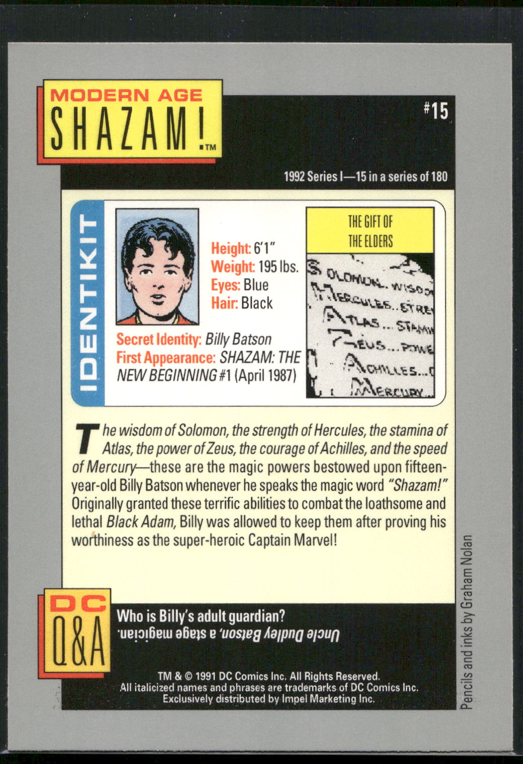 1992 Impel DC Cosmic #15 Shazam!