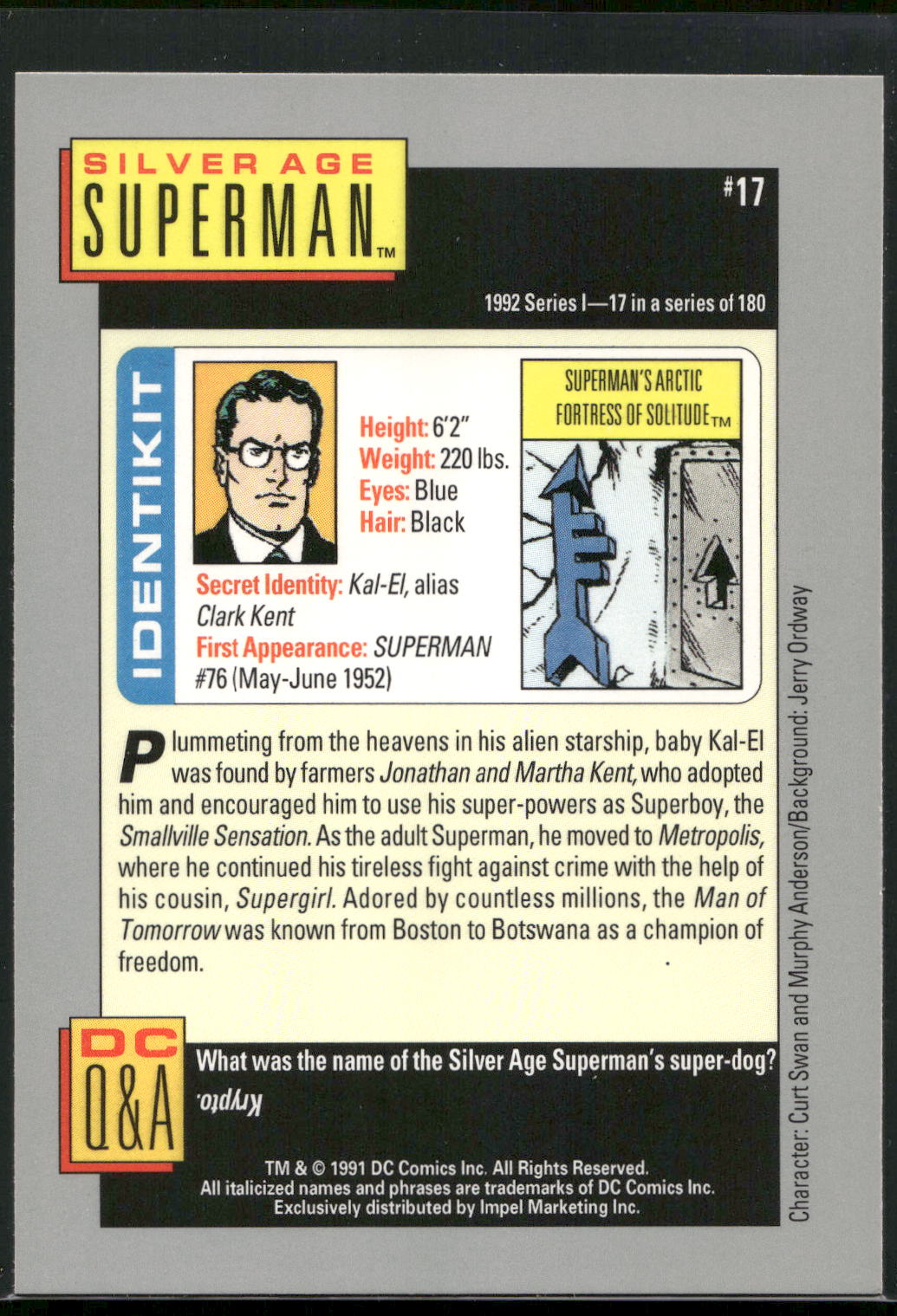 1992 Impel DC Cosmic #17 Superman