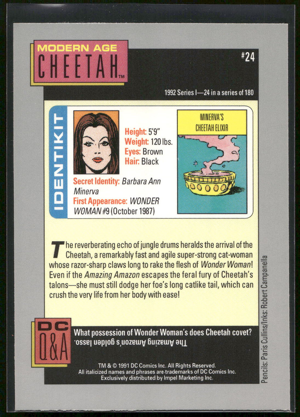 1992 Impel DC Cosmic #24 Cheetah