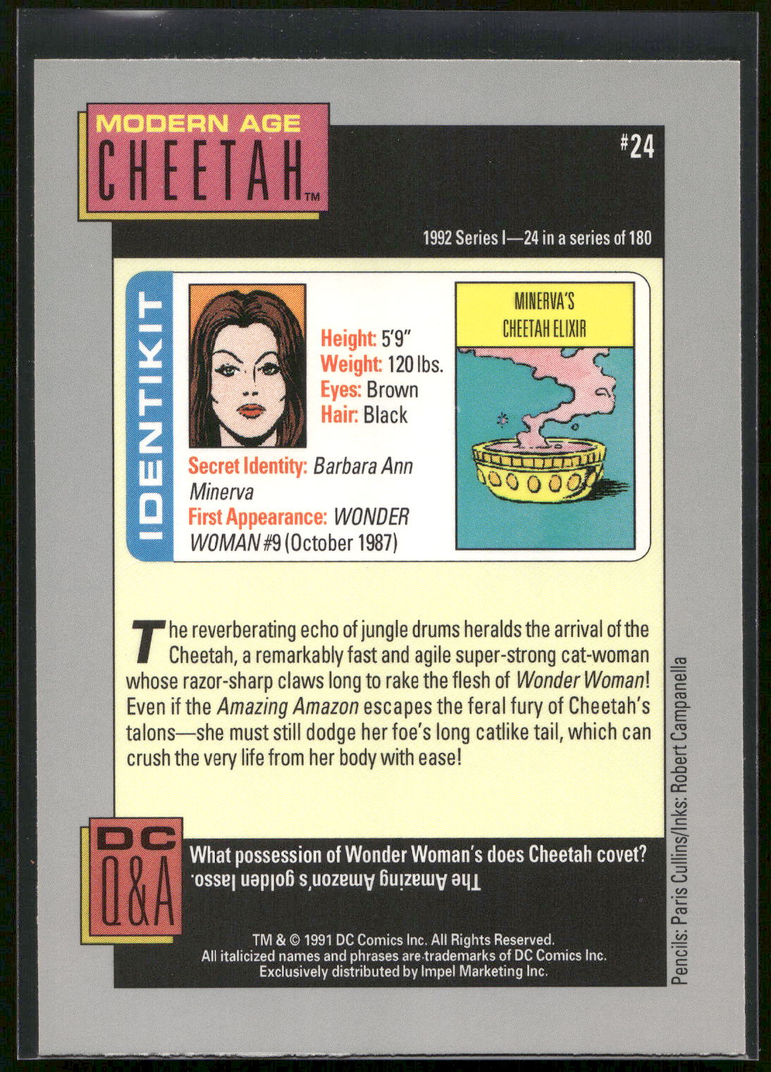 1992 Impel DC Cosmic #24 Cheetah