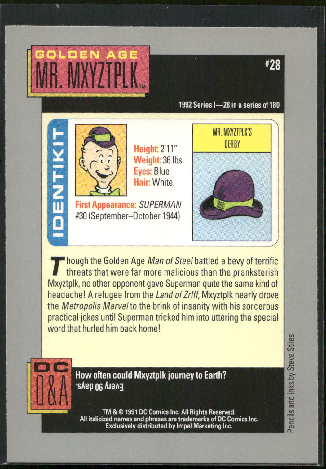 1992 Impel DC Cosmic #28 Mr. Mxyztplk