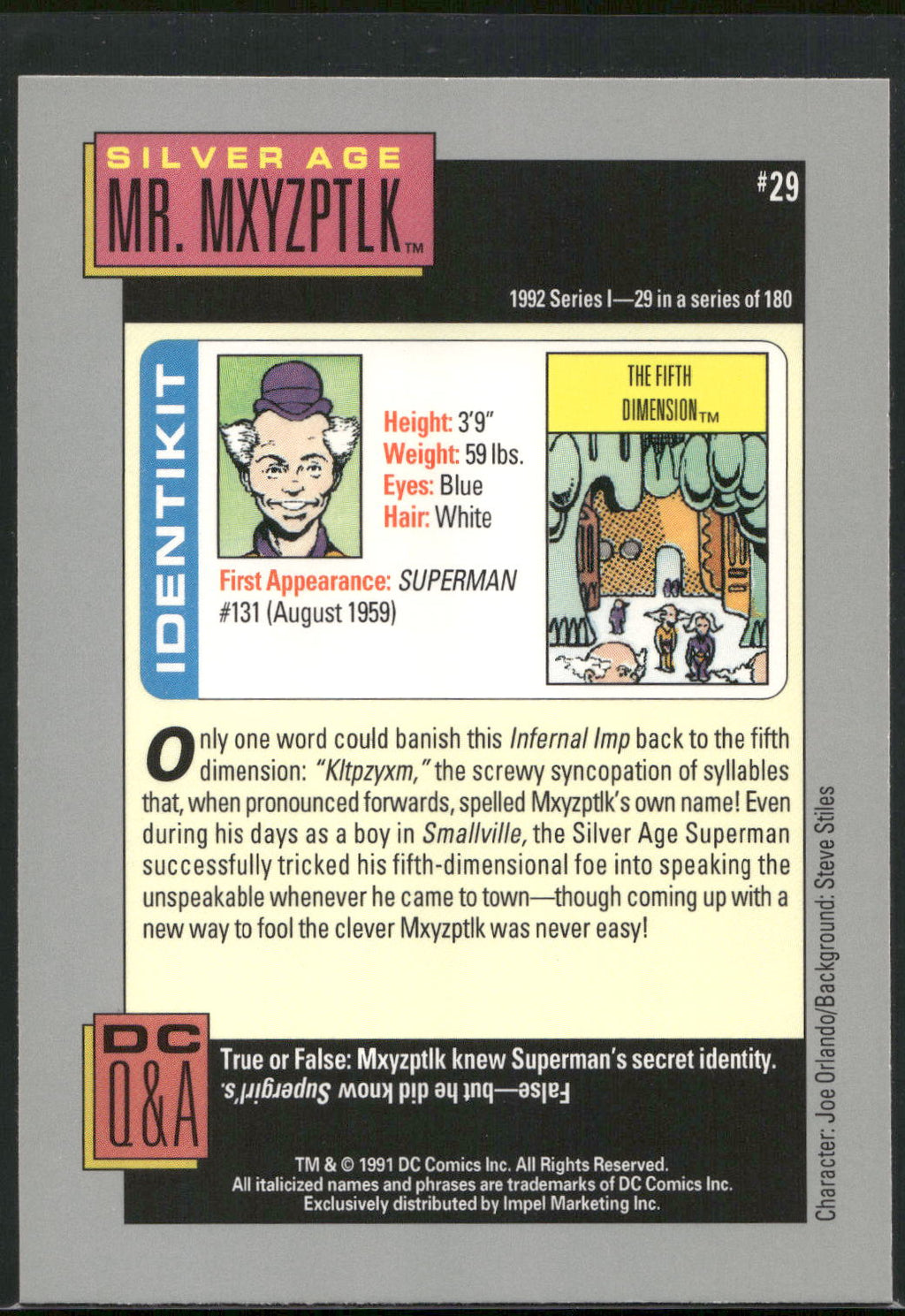 1992 Impel DC Cosmic #29 Mr. Mxyztplk