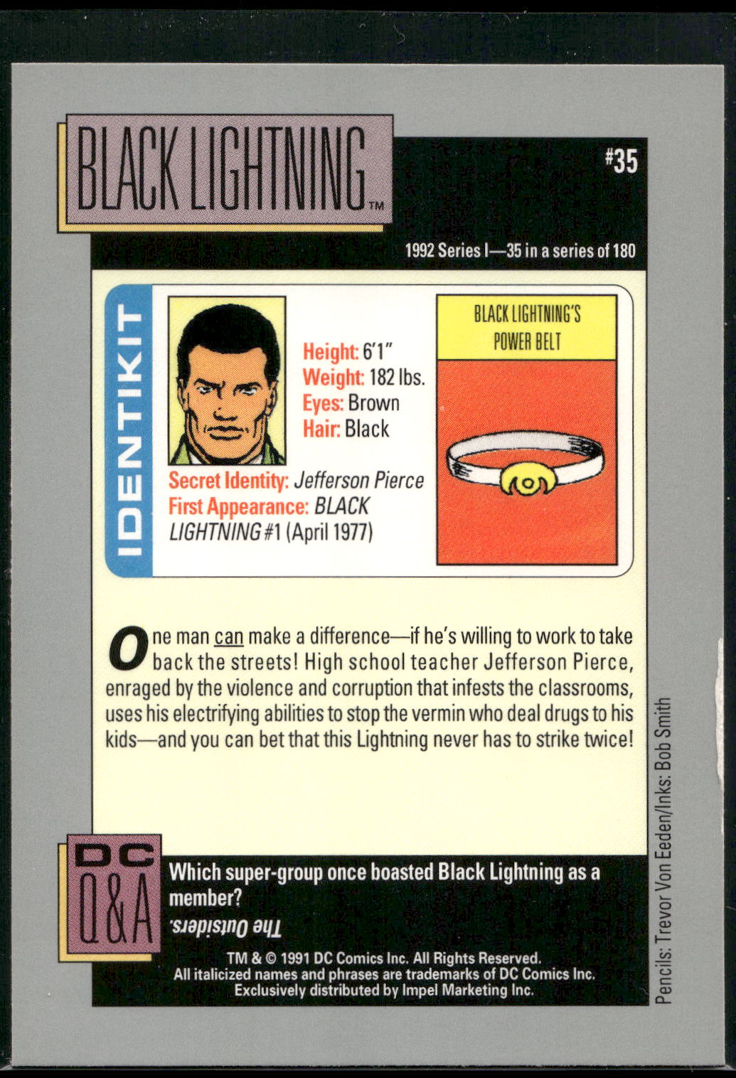 1992 Impel DC Cosmic #35 Black Lightning