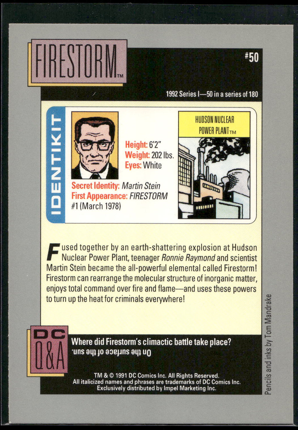 1992 Impel DC Cosmic #50 Firestorm