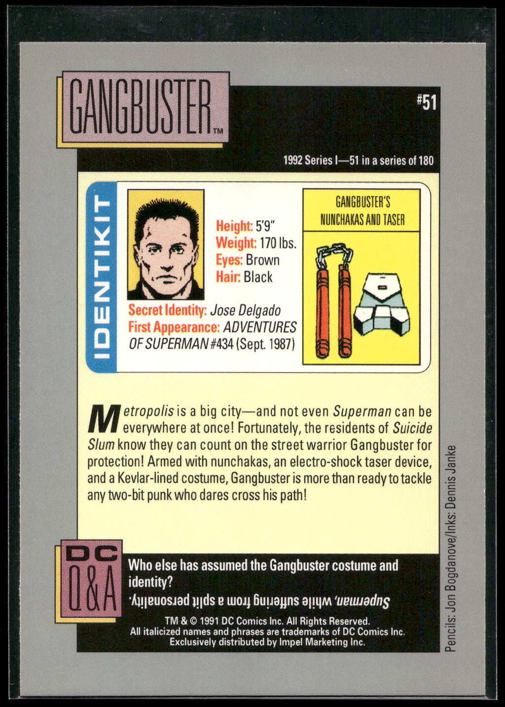 1992 Impel DC Cosmic #51 Gangbuster