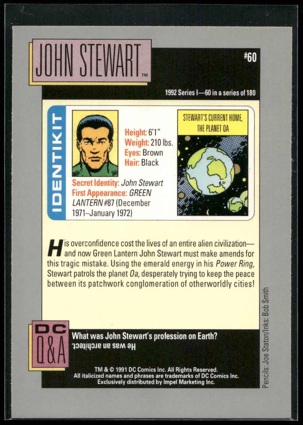 1992 Impel DC Cosmic #60 John Stewart