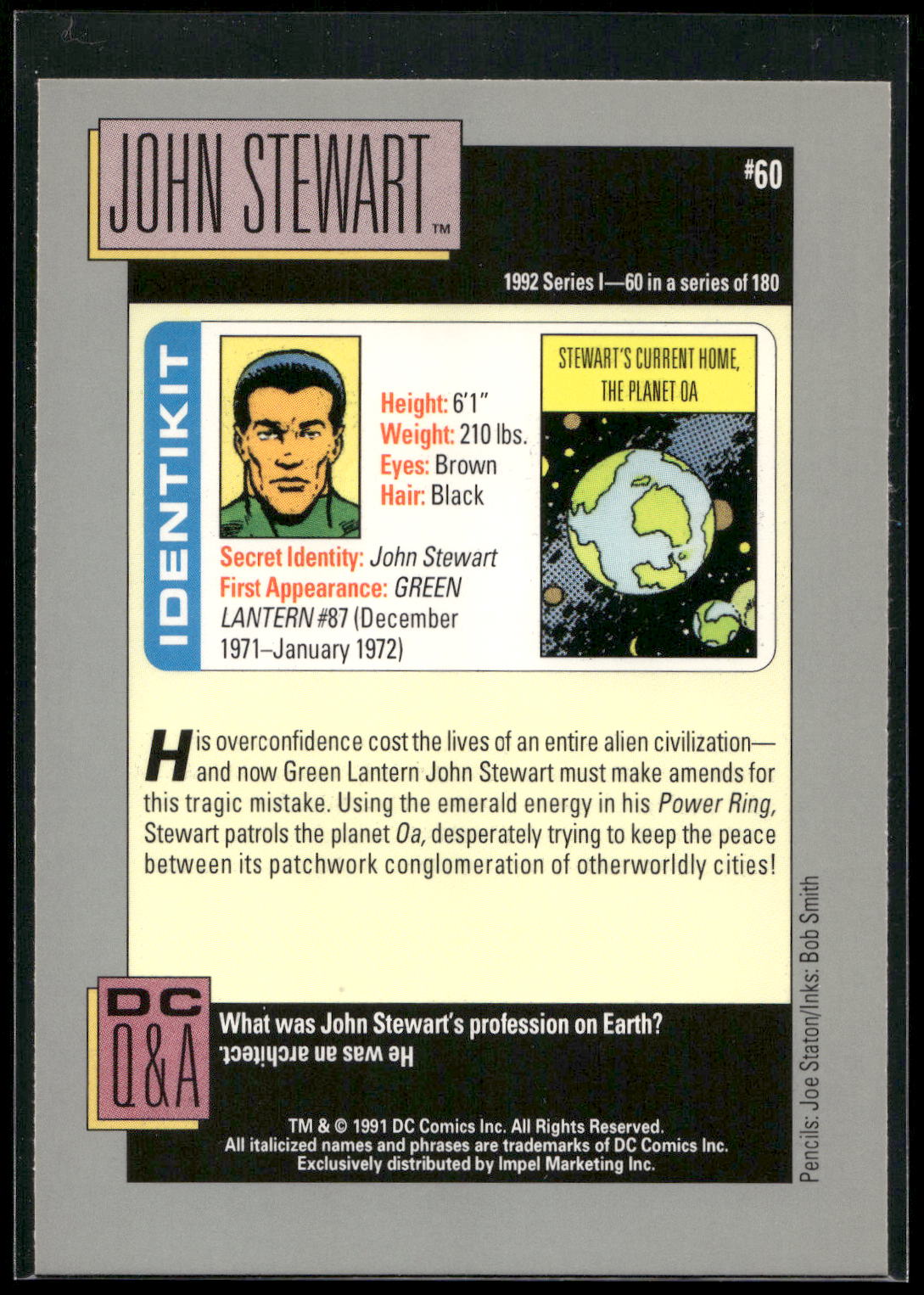 1992 Impel DC Cosmic #60 John Stewart