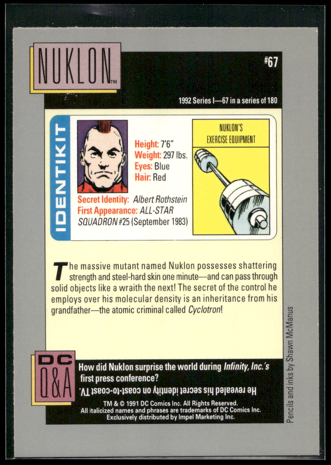 1992 Impel DC Cosmic #67 Nuklon